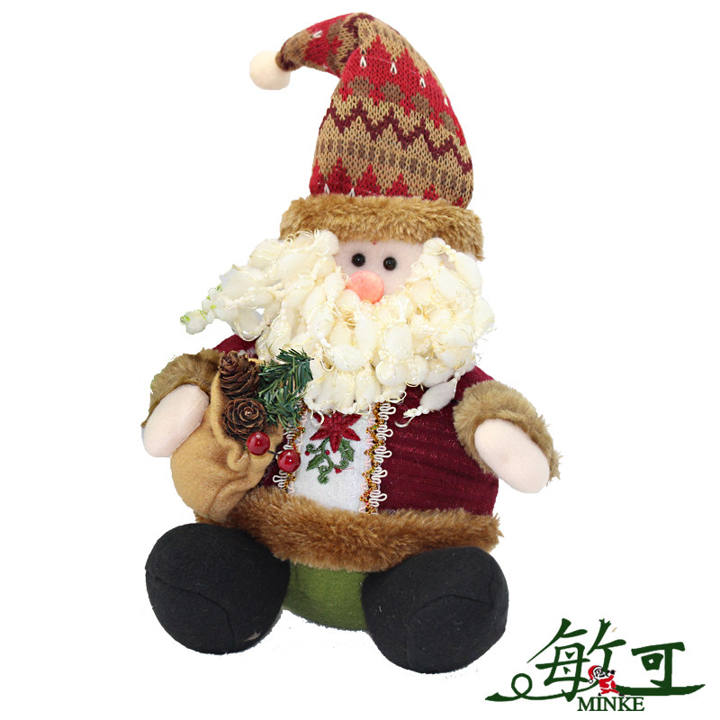 敏可 圣诞节老人挂件用品 雪人 麋鹿布偶 公仔装饰品 酒店摆设品