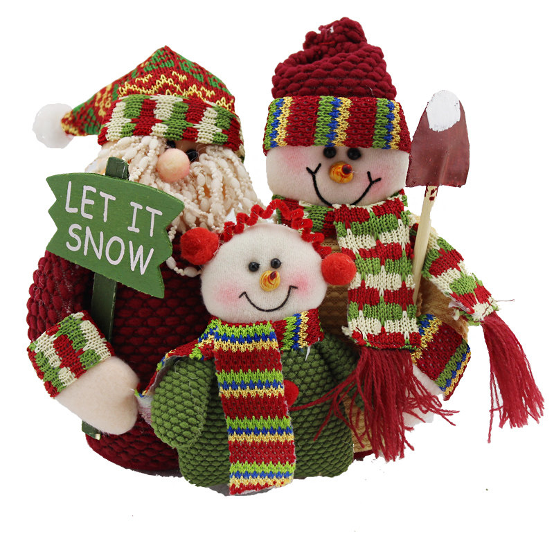 敏可 圣诞节老人挂件用品 雪人 麋鹿布偶 公仔装饰品 酒店摆设品