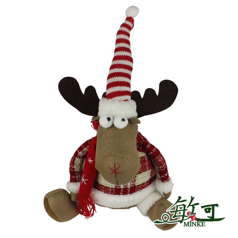 敏可 圣诞麋鹿公仔 布娃娃圣诞节儿童礼物 圣诞树商场摆设装饰品