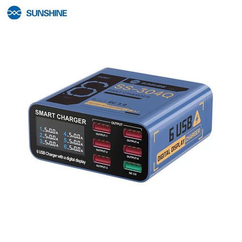 新讯SS-304Q多口USB充电器排插多孔手机智能5V3.5A多功能显示快充