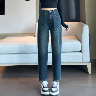 胖mm萝卜老爹裤 宽松显瘦大码 女春秋2025年新款 松紧高腰哈伦牛仔裤