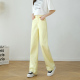 阔腿拖地裤 浅黄色窄版 高腰宽松显瘦修身 女春秋2026新款 直筒牛仔裤