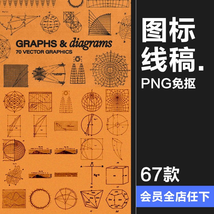 复古HUD蒸汽波赛博机能生物化学数据公式图表抽象PNG+SVG图形素材,商务/设计服务,设计素材/源文件,淘宝优惠券,粉丝福利购,淘宝优惠卷