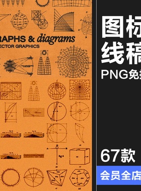复古HUD蒸汽波赛博机能生物化学数据公式图表抽象PNG+SVG图形素材