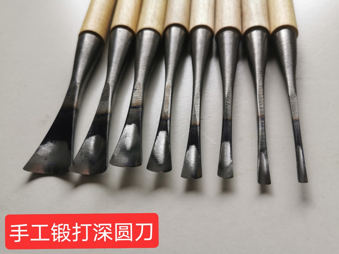 东阳新款竹雕纯手工锻打锋利圆刀