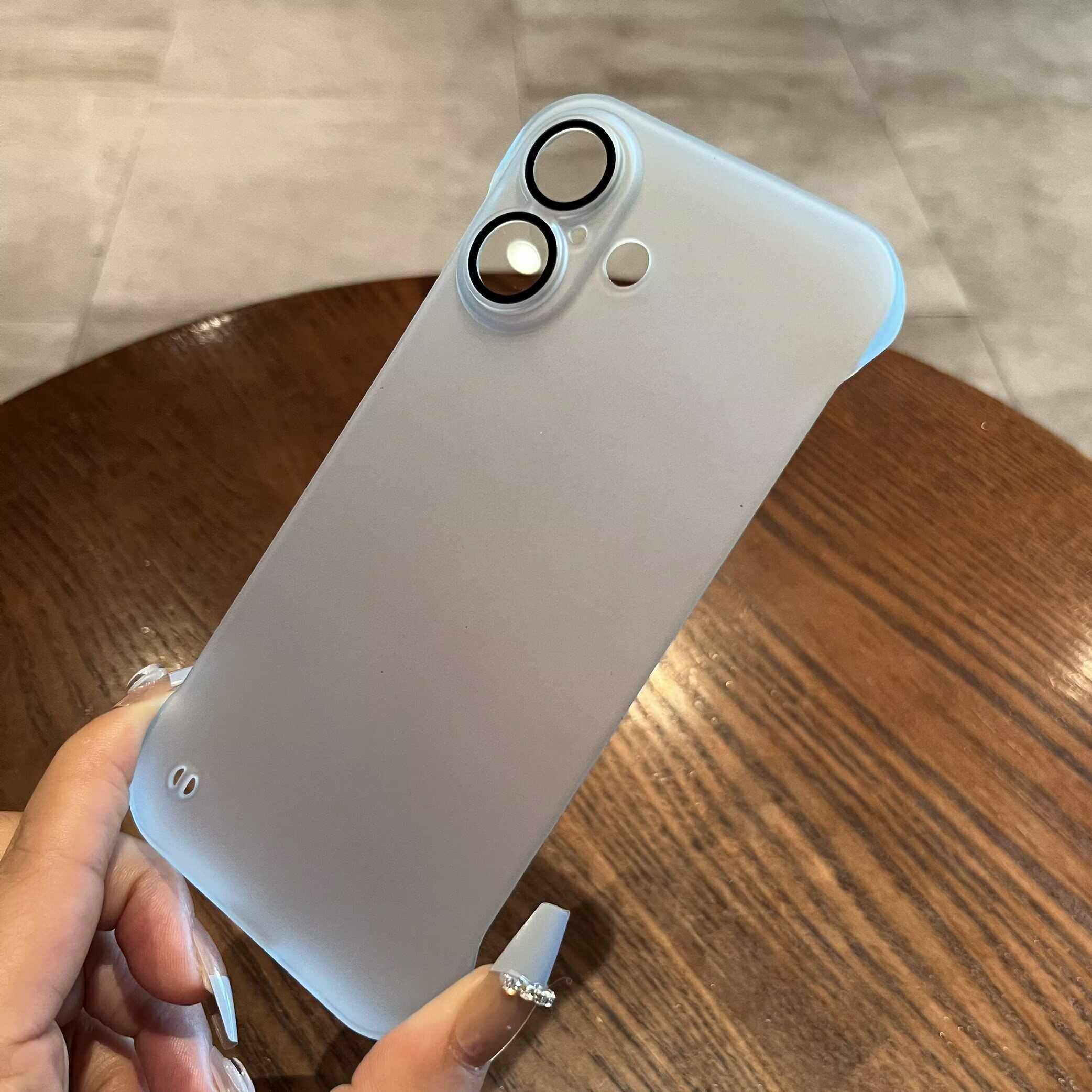 适用苹果16promax超薄无边框16磨砂带镜头膜iphone14plus裸机手感15Pro半包壳13Pro防摔12散热11promax不发黄
