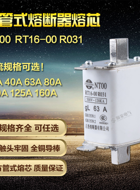 正浩 RT16 NT00 32A40A50A 63A 100A125A 160A 陶瓷保险丝熔断器