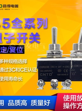CNTD昌得钮子开关C511B C512B C513B C522B自复位摇臂二三挡C523B