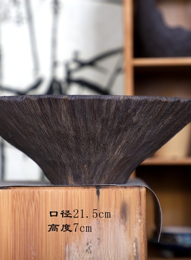 包邮爆款紫砂21cm敞口木纹清欢大花盆民宿多肉植物透气苔藓球插花