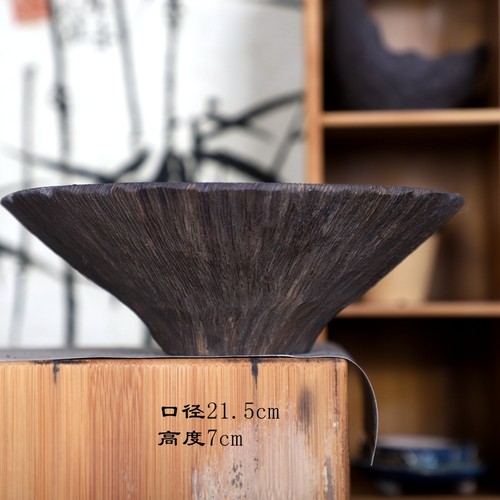 紫砂木纹水培苔藓球专用插花花器