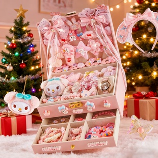 新年的礼物发饰礼盒马年儿童女童5女孩子6岁生日美乐公主高端的小