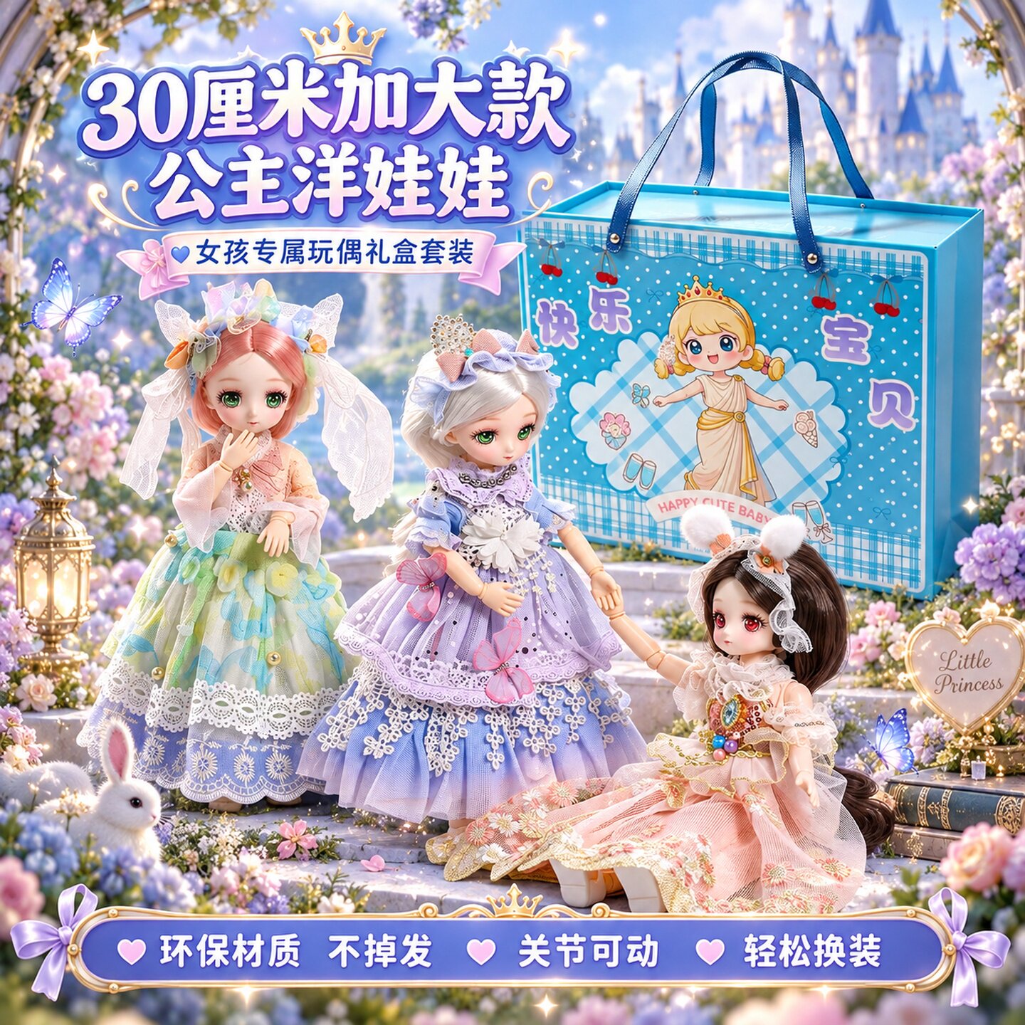 儿童女孩洋娃娃换装大礼盒
