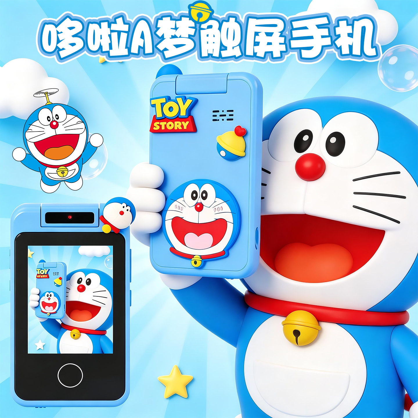 蓝胖子触屏儿童手机可拍照可录像