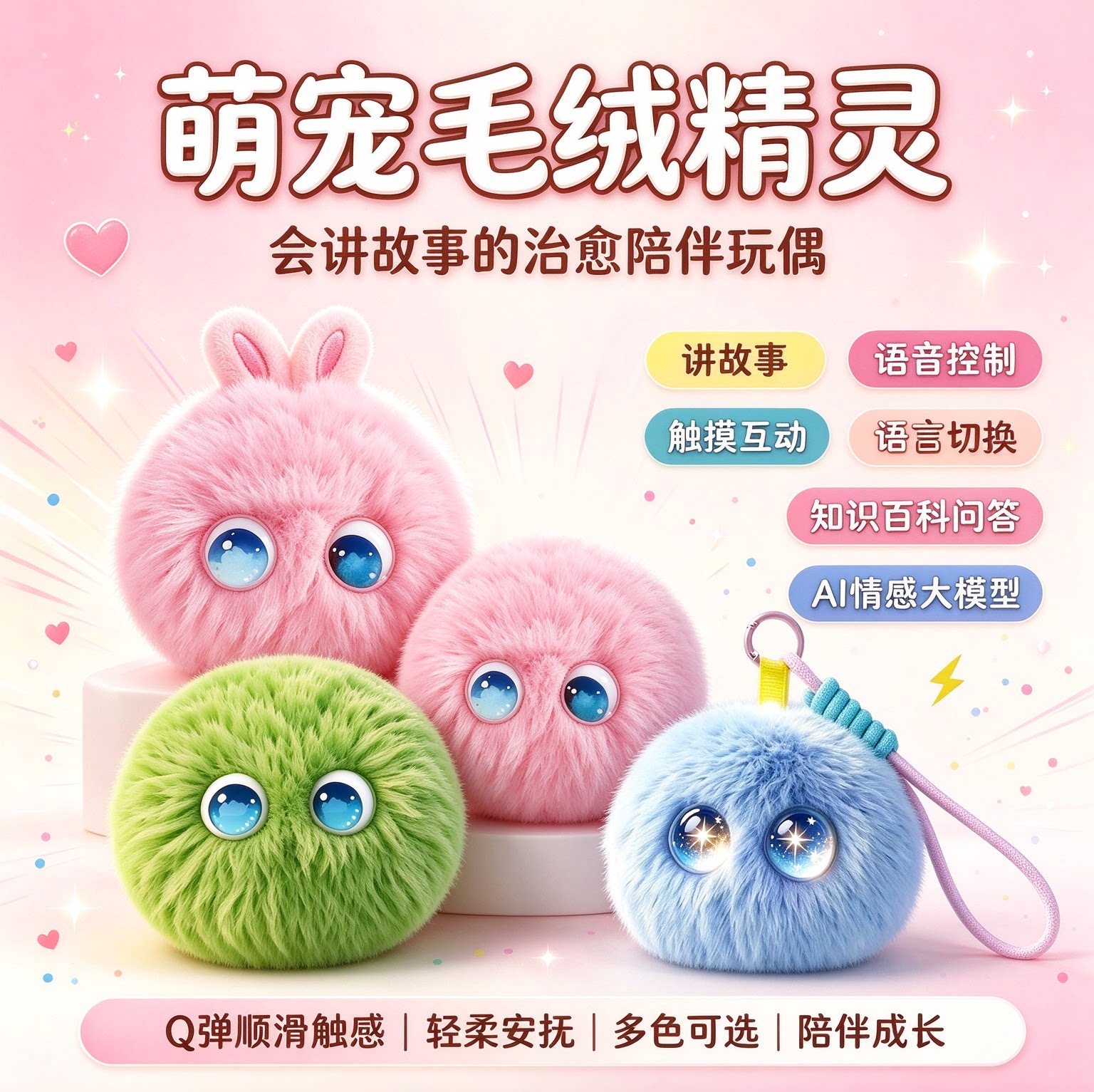 AI智能毛绒对话辅导宠物公仔