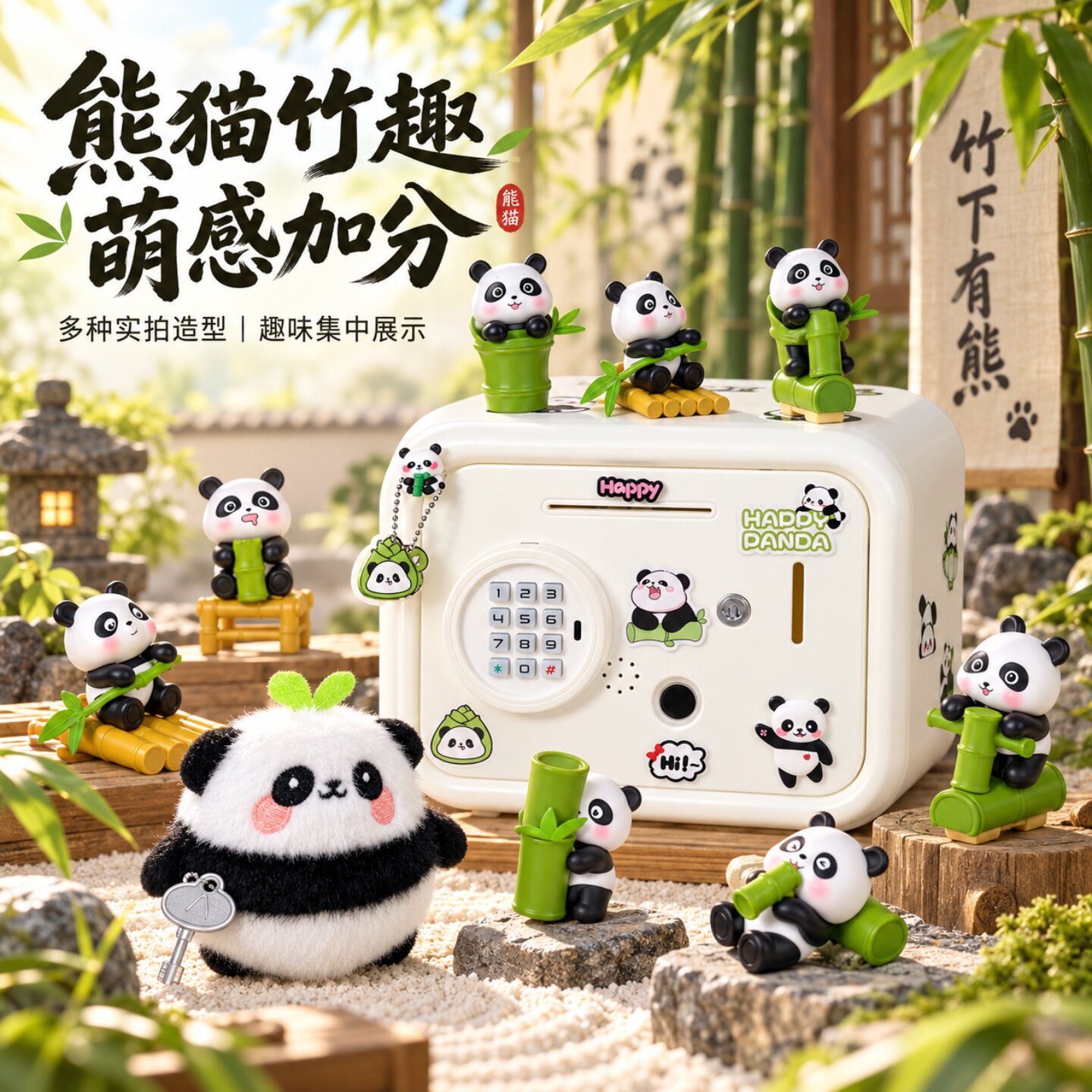 可爱卡通熊猫造型储蓄存钱罐