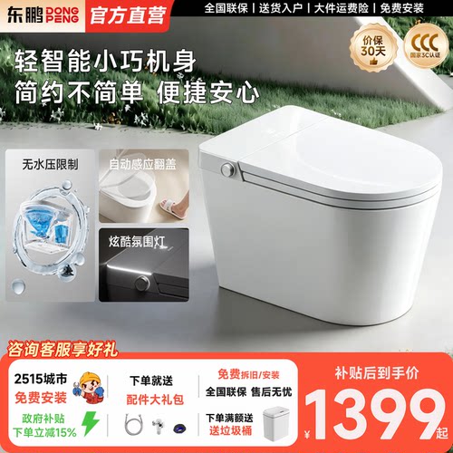 东鹏(DONGPENG)轻智能马桶小户型节水家用一体式陶瓷马桶坐便器