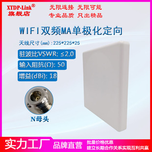 单极化wifi6平板天线 矿用煤矿版 5G壁挂天线 2.4G5.8G双频定向天线 防水防静电防火阻燃高增益18dbi天线