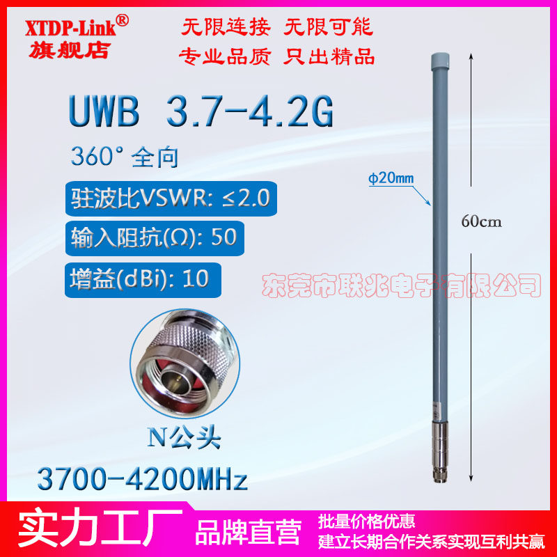 UWB基站3.7-4.2G室外煤矿隧道定位高增益10dBi行业标准经过实测验证精度距离延迟OK玻璃钢防水天线 5G NR天线