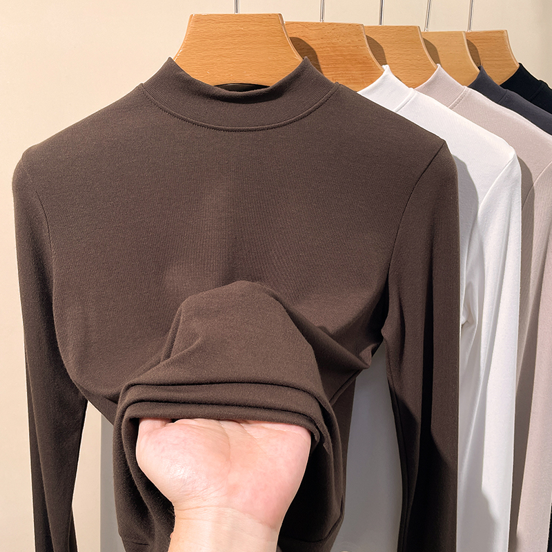 半高领纯棉秋冬长袖洋气打底衫