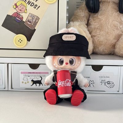 labubu挂件17cm毛绒布偶公仔红色可乐娃衣仅衣服无娃娃仅衣无娃娃