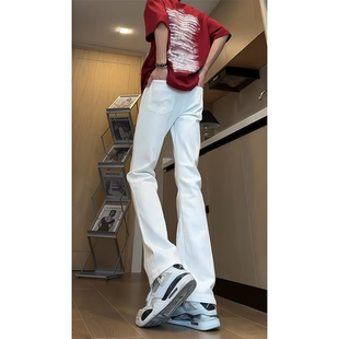 复古牛仔裤 新款 cleanfit白色美式 男夏季 子 高街vibe修身 直筒微喇裤