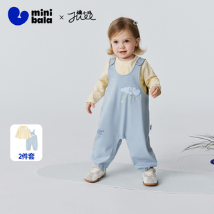 T恤宝宝仿牛仔背带裤 儿童长袖 2026春 套装 迷你巴拉巴拉男女童长袖