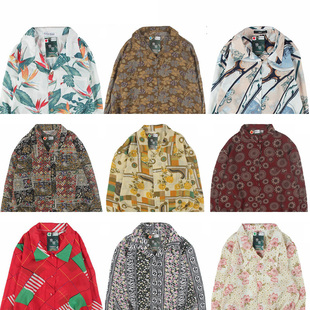 古着vintage复古日系衬衣夏威夷港风宽松巴洛克长袖 102 女碎花衬衫