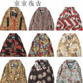 古着vintage复古英伦夏威夷森女系宽松巴洛克碎花长袖 油画花衬衫