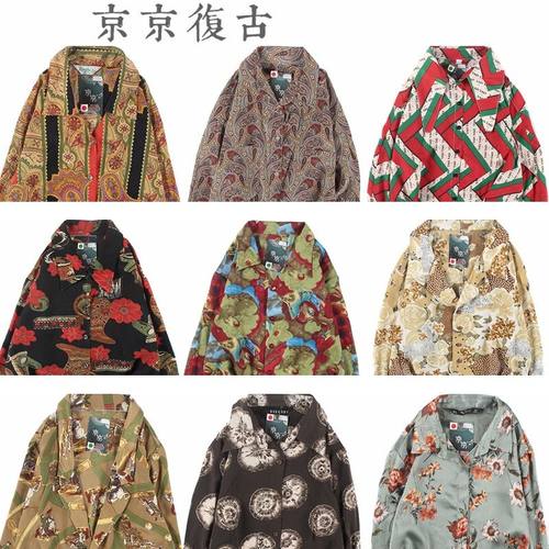 森女复古宽松碎花长袖油画风衬衫