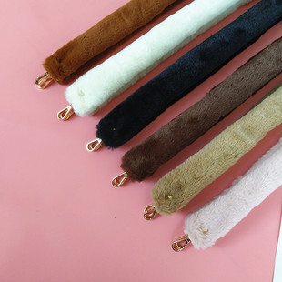 秋冬新时尚仿兔毛毛包带配件单肩斜跨宽肩带毛绒手提带女包替换带