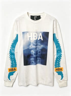 HBA联名长袖卫衣男女同款人像印花高街风潮流上衣