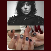 Ladygaga灵感短甲暗黑甜酷辣妹风美甲黑色魔镜粉手工穿戴甲可拆卸