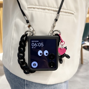 适用小米mixflip2手机壳荣耀magicvflip2斜挎razr50 7壳膜一体findn3flip华为PuraX折叠屏pocket2 60女zflip6