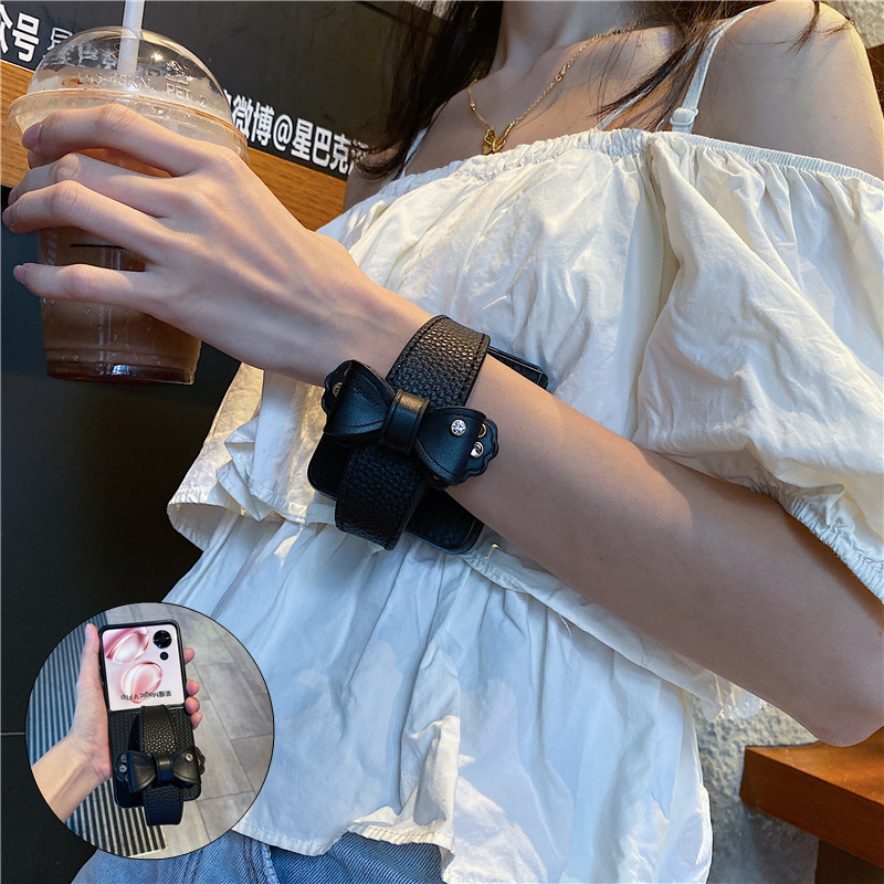 原创蝴蝶结腕带适用小米mixflip手机壳小折叠屏三星zflip6支架5保护套4防摔w26硬w25摩托罗拉razr50ultra女40