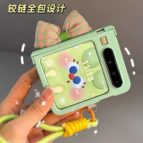 立体蝴蝶结适用华为pura X手机壳折叠屏pocket2中轴全包n3flip三星zflip7女Razr60小米MIXFlip2铰链vivo荣耀2
