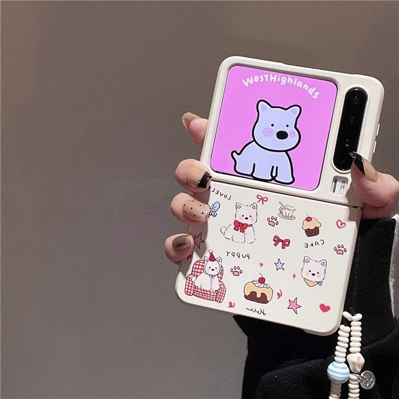 可爱西高地小狗适用华为pura X手机壳pocket2小米MIXFlip2三星Zflip7支架N3filp折叠屏razr60荣耀magicvflip2