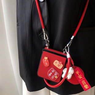 新年大红色适用小米mixflip2手机壳magicvflip2全包razr60三星zflip7华为pocket2手提xflip斜跨n3flip折叠屏