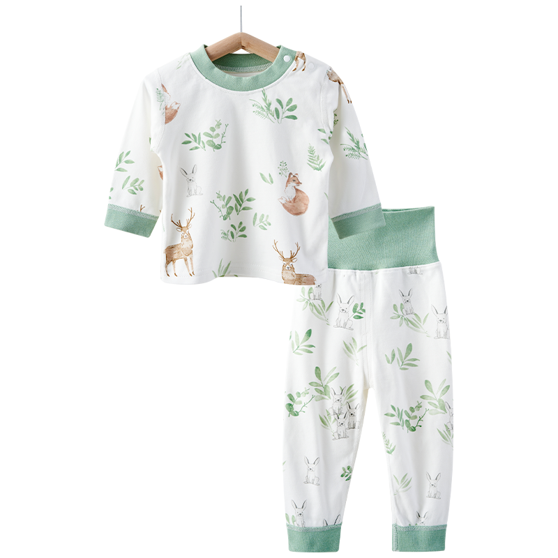 欧孕宝宝秋衣套装婴儿纯棉高腰护肚秋衣秋裤儿童男童女童保暖内衣