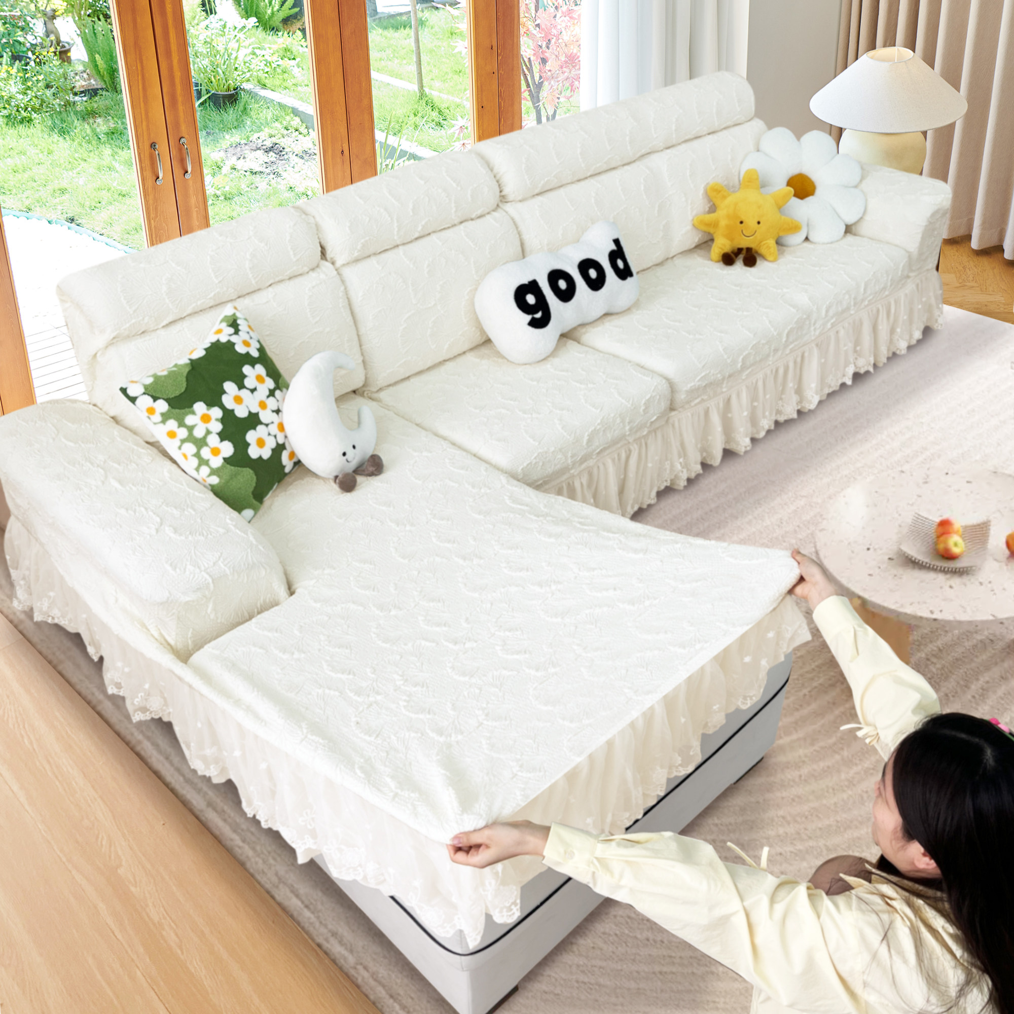 贵妃沙发套罩简约全包卍能套懒人一体式通用组合沙发垫防猫抓盖布