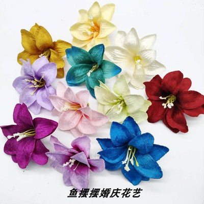 仿真小百合花头diy手工头饰