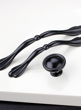 新款现代简约黑色柜门拉手地中海韩式欧式抽屉五金配件小把手s72