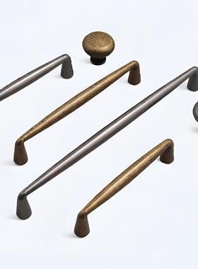 简约欧式古铜大花柜门门拉手家用五金配件紫色罗兰咖啡色小把手