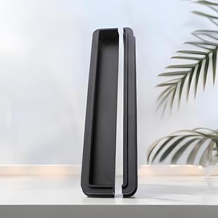 黑色灰色金色子母款嵌入式暗装开槽隐藏隐形衣柜门拉手抽屉把手