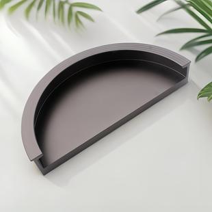 灰色金色黑色 拉手经典 半圆嵌入式 现代简约双跑道条纹柜门隐藏式