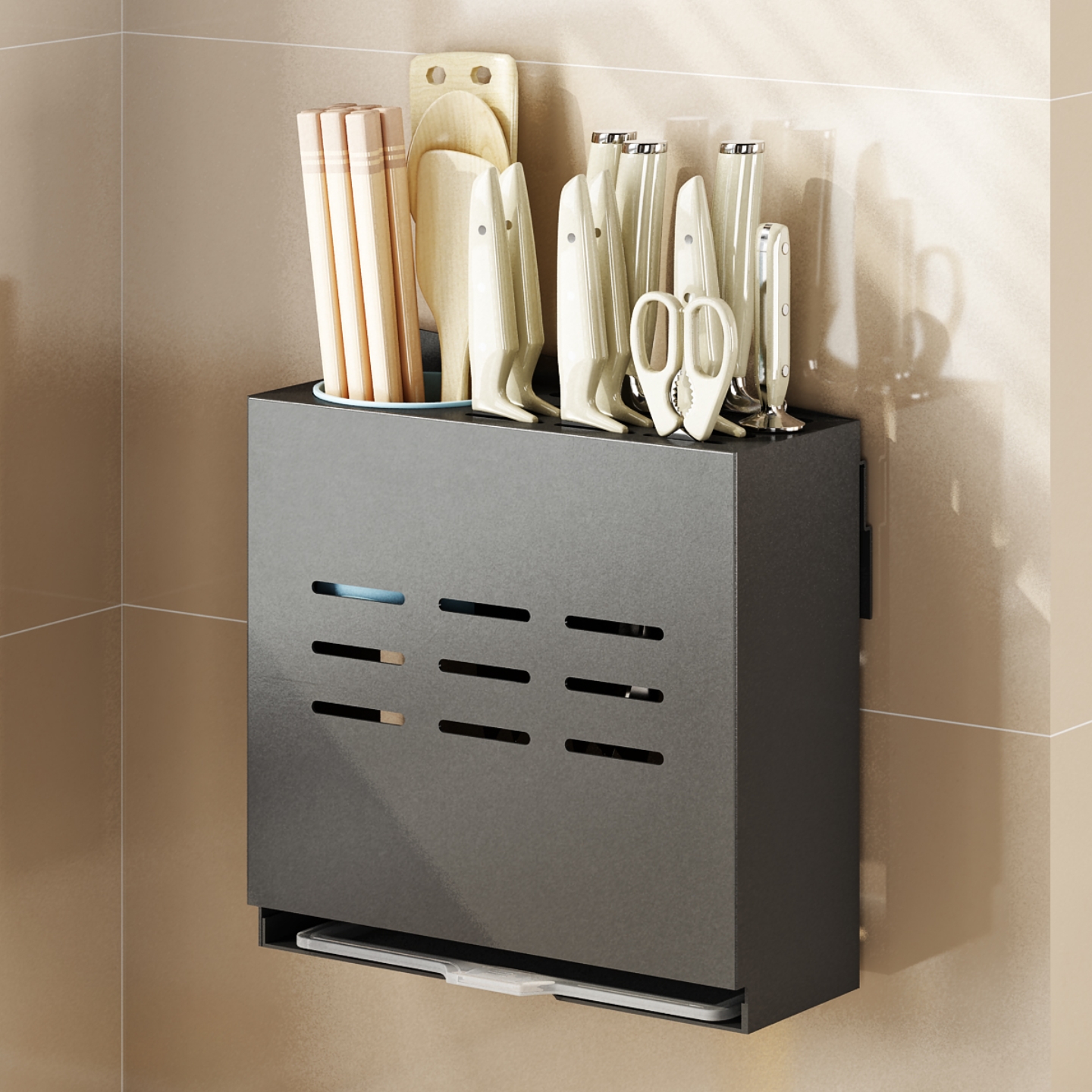 刀架刀具置物架厨房壁挂式免打孔