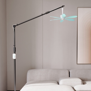 新款 蚊帐小吊扇支架落地伸缩固定支撑横杆微风扇专用家用床头床上