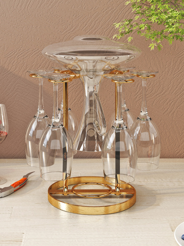 红酒玻璃架倒置家用高端可及豪华桌面高脚杯醒酒器红酒玻璃架集成