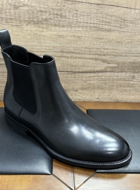 Goodman撤柜真皮切尔西靴男胎牛皮软面半皮底皮靴英伦绅士棉鞋