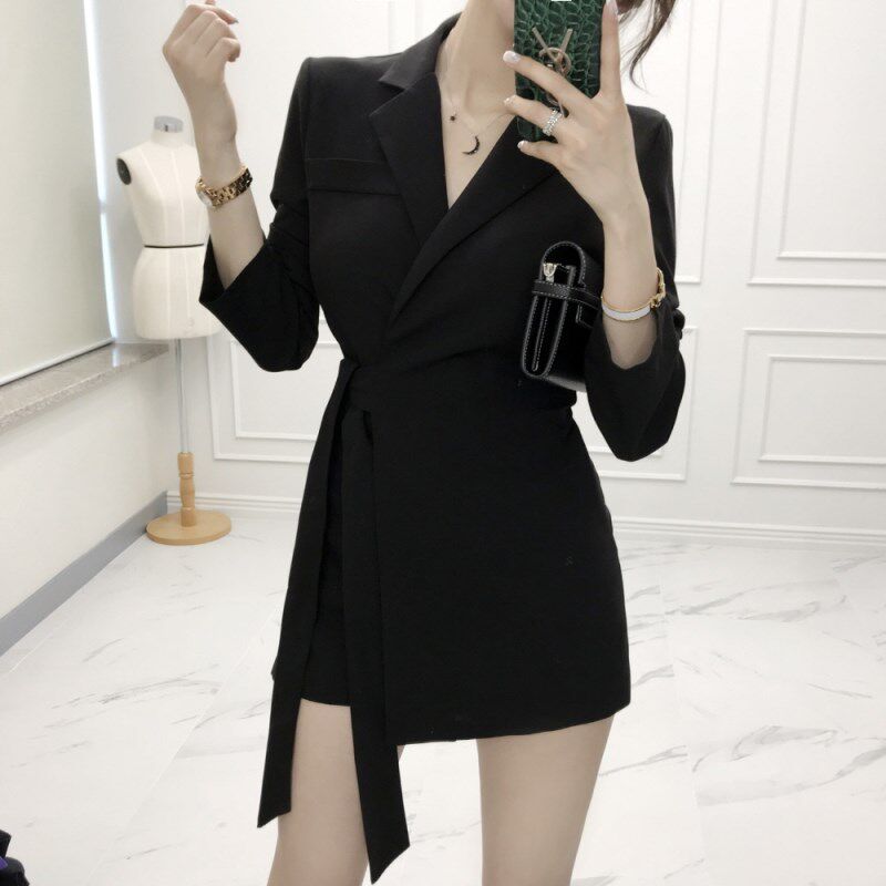 小西装外套女士春夏新款气质连体短裤OL系腰带上衣职业休闲西服薄