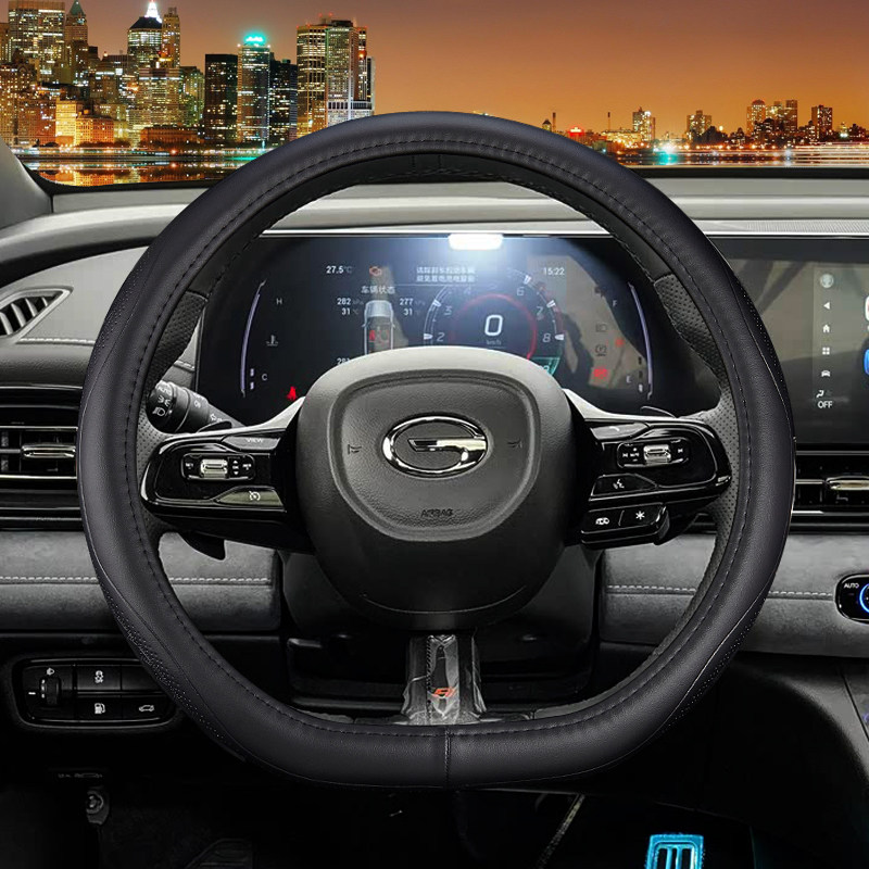 传祺GS4影豹GS8 gs3 M6影酷m8 E9向往S9真皮方向盘套免手缝车把套